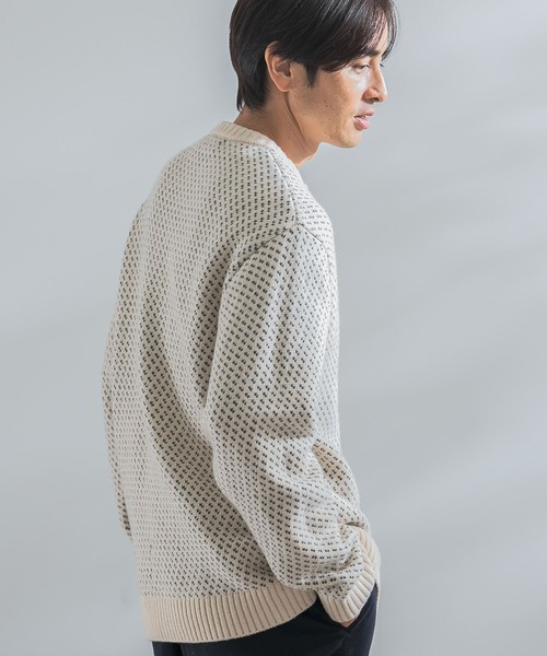 「URBAN RESEARCH ROSSO MEN」 ニットカーディガン LARGE ネイビー メンズ_画像4