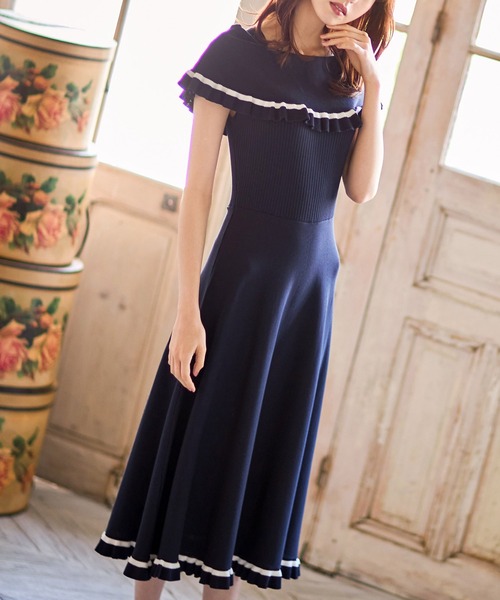 「tocco closet」 ノースリーブワンピース M ベージュ レディース_画像2