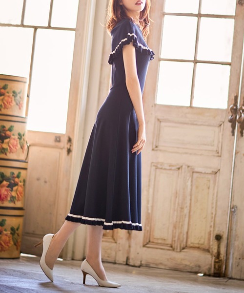 「tocco closet」 ノースリーブワンピース M ベージュ レディース_画像4