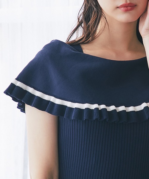 「tocco closet」 ノースリーブワンピース M ベージュ レディース_画像5
