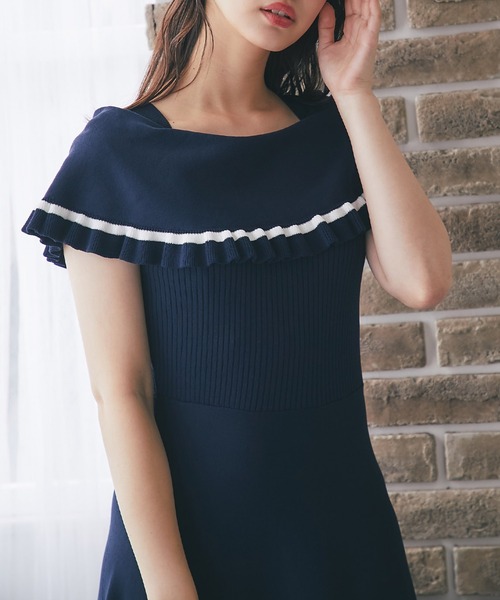 「tocco closet」 ノースリーブワンピース M ベージュ レディース_画像6
