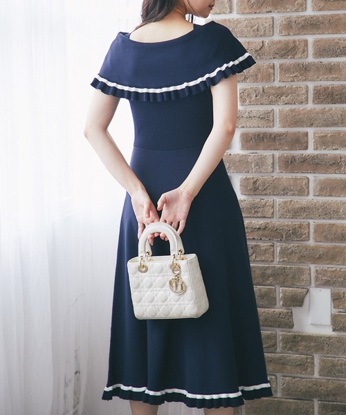「tocco closet」 ノースリーブワンピース M ベージュ レディース_画像7