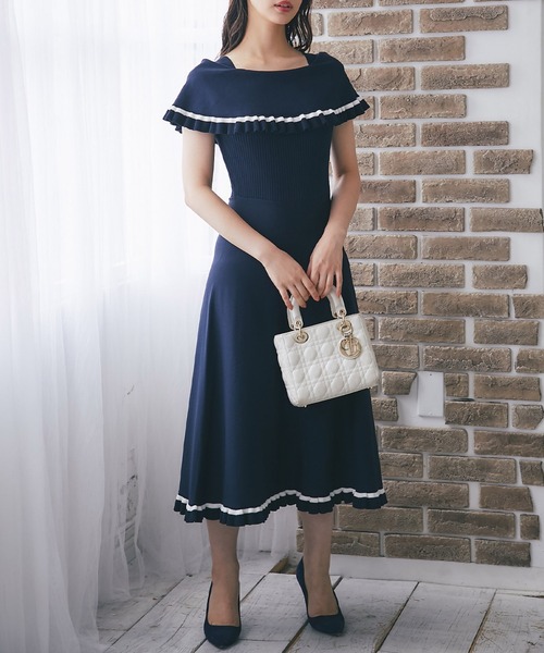 「tocco closet」 ノースリーブワンピース M ベージュ レディース_画像8