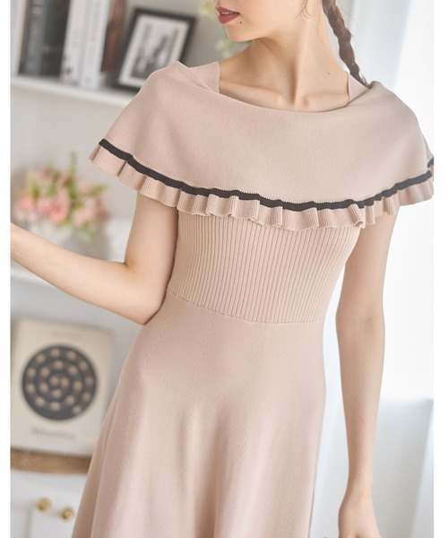 「tocco closet」 ノースリーブワンピース M ベージュ レディース_画像9
