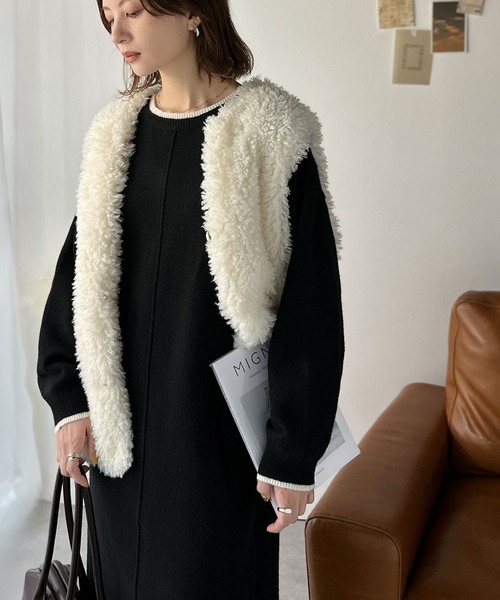 「classicalelf」 ニットワンピース LARGE ブラック レディース_画像3