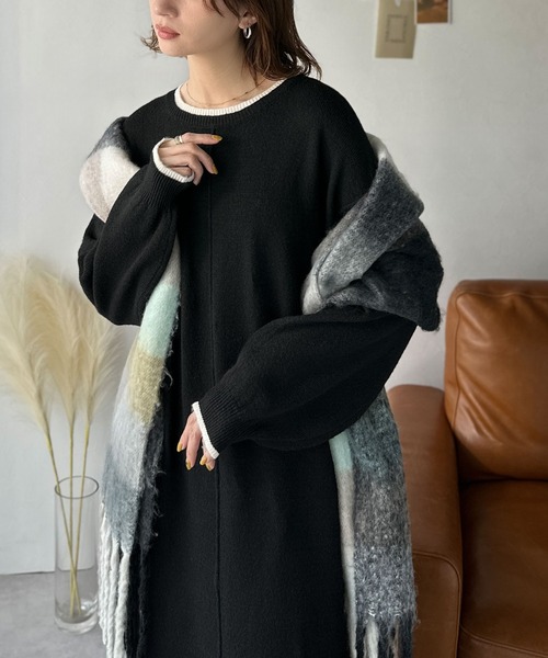 「classicalelf」 ニットワンピース LARGE ブラック レディース_画像6