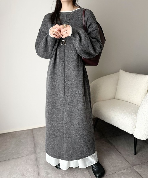 「classicalelf」 ニットワンピース LARGE ブラック レディース_画像8