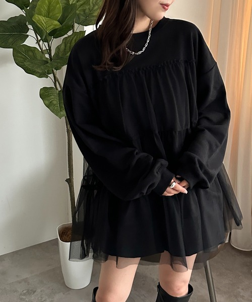 「apres jour mignon」 スウェットカットソー フリー ブラック レディース_画像7