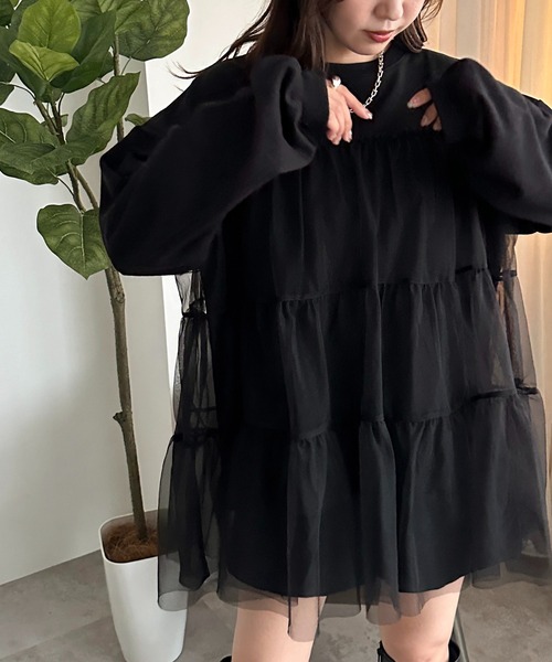 「apres jour mignon」 スウェットカットソー フリー ブラック レディース_画像8