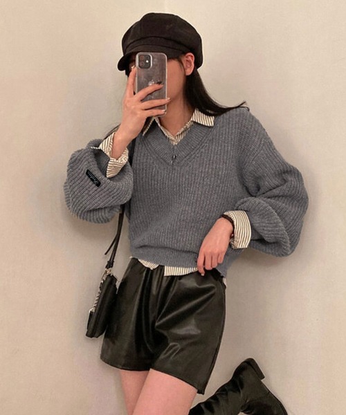 「Girly Doll」 「Doula Doula」長袖ニット FREE レッド レディース_画像2