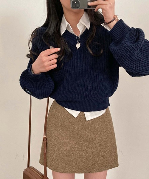 「Girly Doll」 「Doula Doula」長袖ニット FREE レッド レディース_画像6