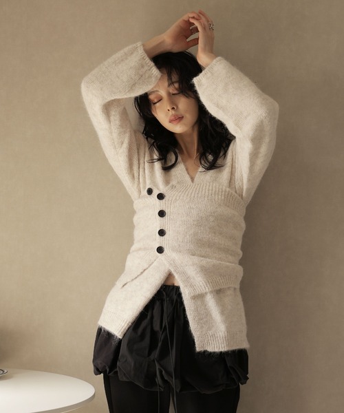 「Ulysses」 「Doula Doula」ニットカーディガン F ベージュ レディース_画像3