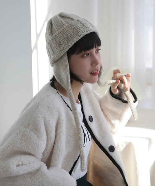 「UNE MANSION」 ニットキャップ ONE SIZE ベージュ レディース_画像7
