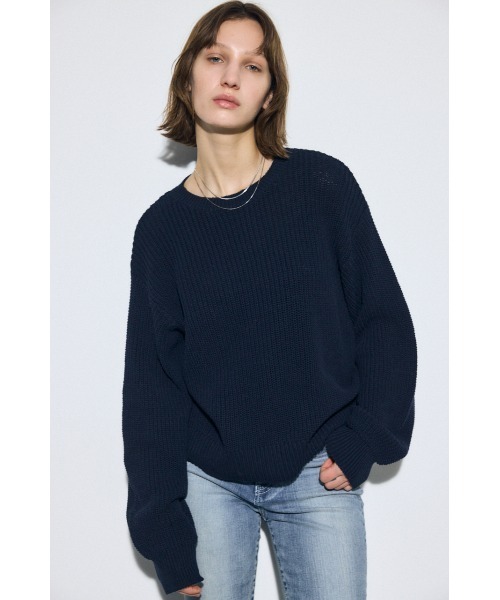 BLACK by moussy 青ニット AZUL BY MOUSSY | ダメージニットトップス (ニット ) |SHEL'TTER WEBSTORE