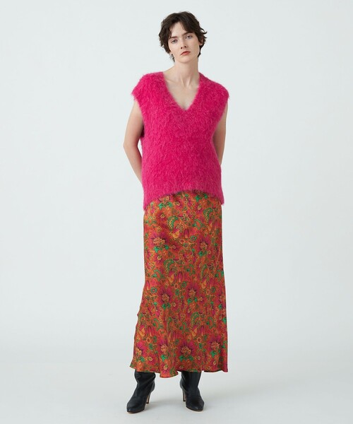 「SOULEIADO」 ロングスカート 36 レッド系その他 レディース_画像2