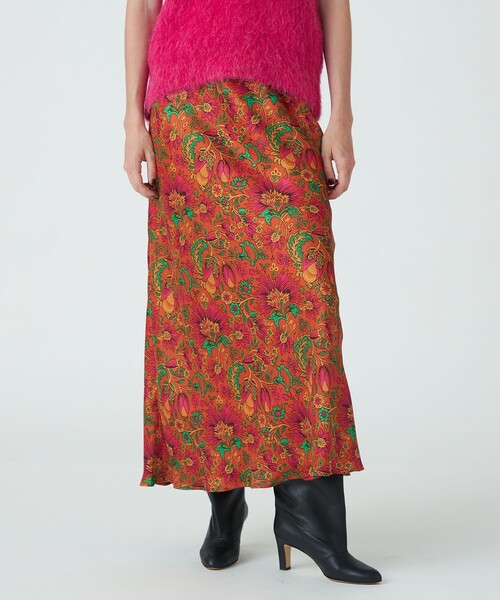 「SOULEIADO」 ロングスカート 36 レッド系その他 レディース_画像3