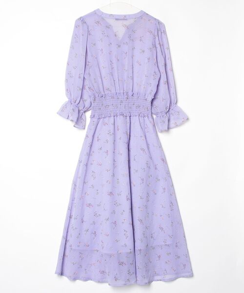 「w closet」 7分袖ワンピース - パープル レディース_画像2