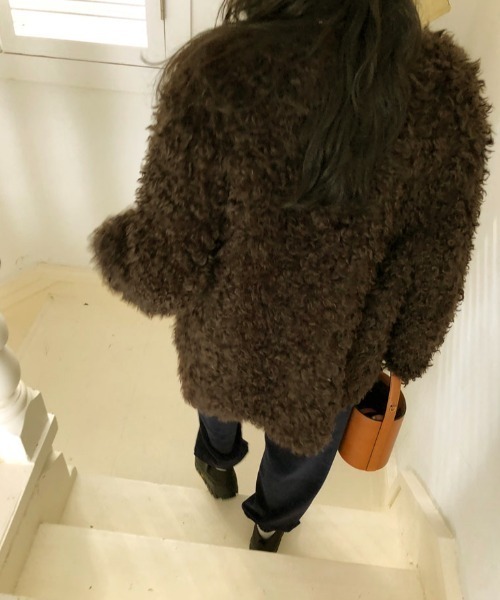 「FAVORITO」 ノーカラージャケット F ベージュ レディース_画像4