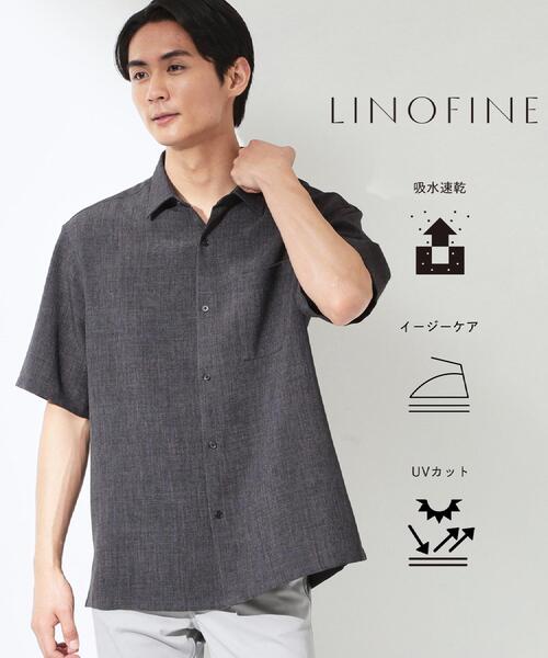 THE SHOP TK シャツ 「LINO FINE」 リネンライク半袖シャツ UVカット