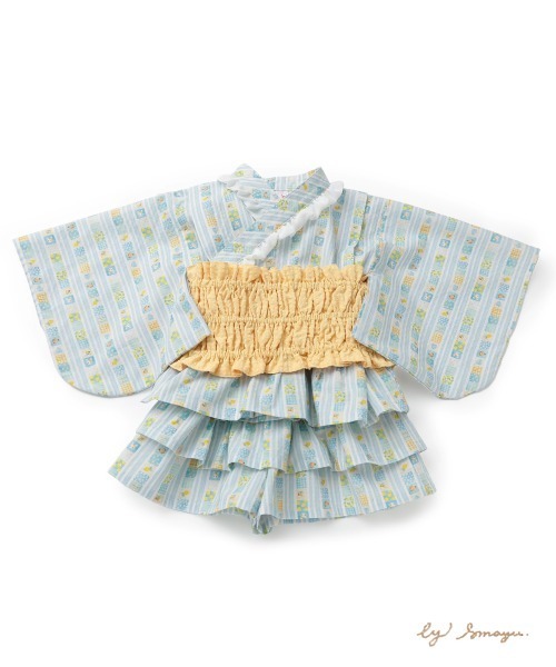 浴衣 「想馬まゆ×coeur a coeur」浴衣ドレス キッズ 子供 女の子の画像