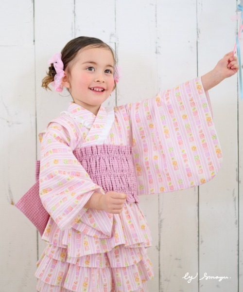 浴衣 「想馬まゆ×coeur a coeur」浴衣ドレス キッズ 子供 女の子の画像