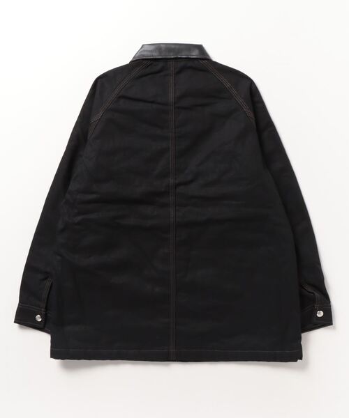 「UNIVERSAL OVERALL」 ステンカラーコート「B:MING LIFE STORE by BEAMSコラボ」 MEDIUM ブラック レデ_画像2