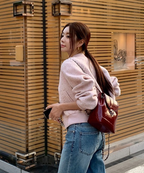 アリシアスタン　ブルゾン Aelina ブルゾン アウター ツイードスタジャン レディース : ZOZOTOWN