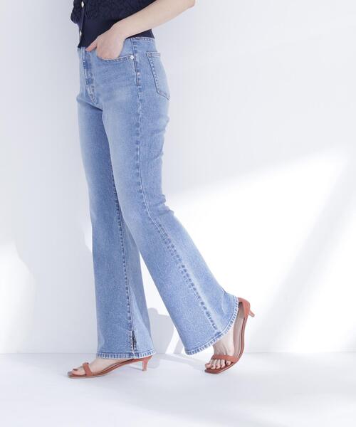 ジーンズ デニム デニムパンツ フレアデニムパンツ レディースの画像