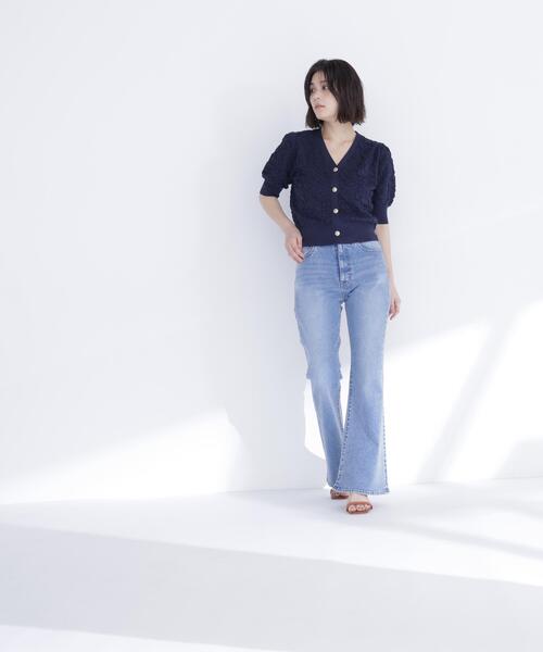 ジーンズ デニム デニムパンツ フレアデニムパンツ レディースの画像