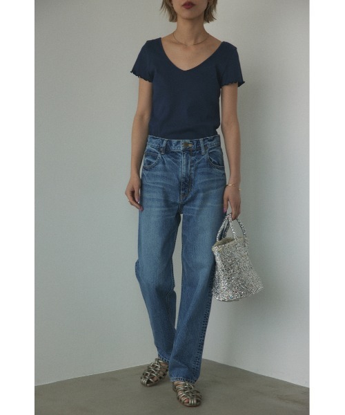 「BLACK BY MOUSSY」 デニムパンツ 24inch ライトブルー レディース_画像2