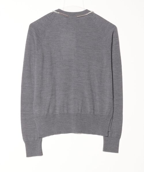 「Simone Rocha」 Pearl ＆ Chain Bow Cardigan S グレー レディース_画像2