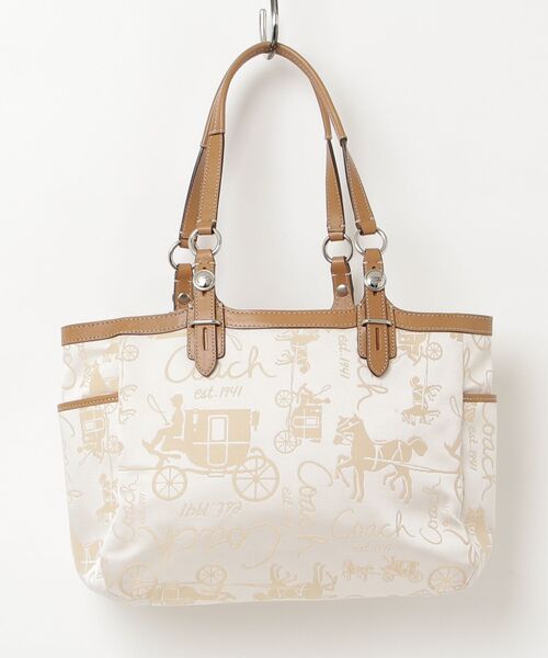 COACH かごバッグ ホワイト/ベージュ COACH（コーチ） トートバッグ - ベージュ レディース : ZOZOTOWN