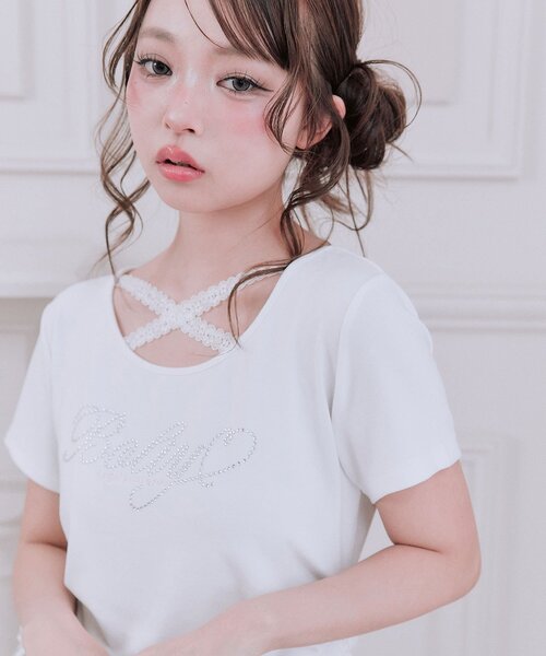 OLIVE des OLIVE（オリーブデオリーブ） tシャツ 半袖 胸クロス