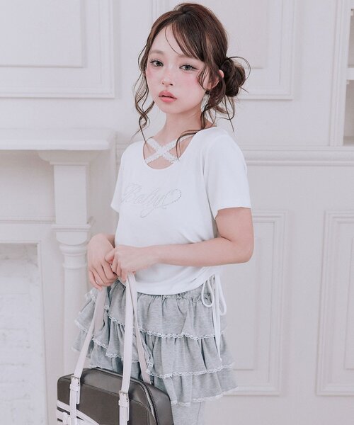 OLIVE des OLIVE（オリーブデオリーブ） tシャツ 半袖 胸クロス