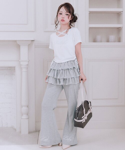 Alice+Olivia - ❤️★Alice olive   新作新品　白　半袖　ポロシャツ　トップス2色 OLIVE des OLIVE（オリーブデオリーブ） tシャツ 半袖 胸クロス