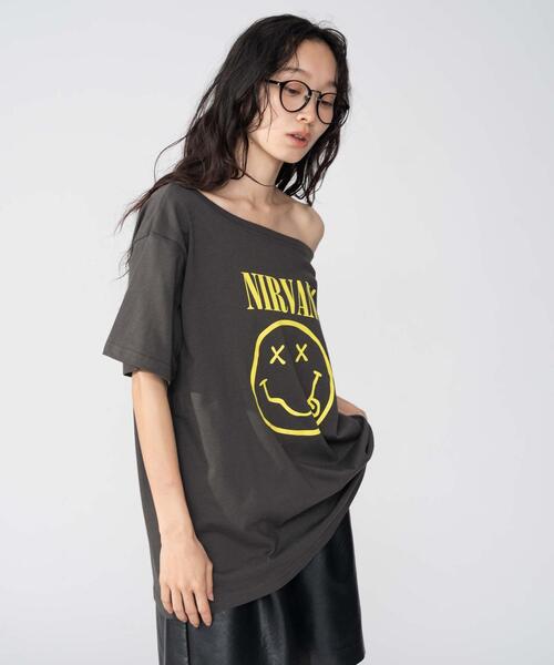 「NIRVANA」 半袖Tシャツ FREE グレー レディース_画像7