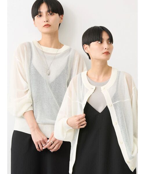 「AMERICAN HOLIC」 ニットカーディガン M ブルー レディース_画像2