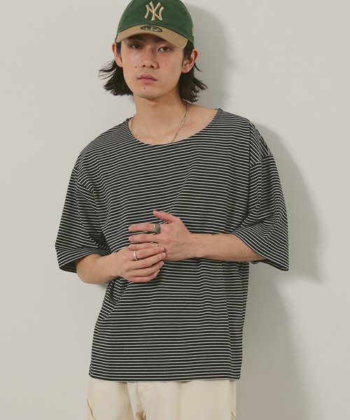 EMMA CLOTHES（エマクローズ） tシャツ マルチボーダーサイドスリット