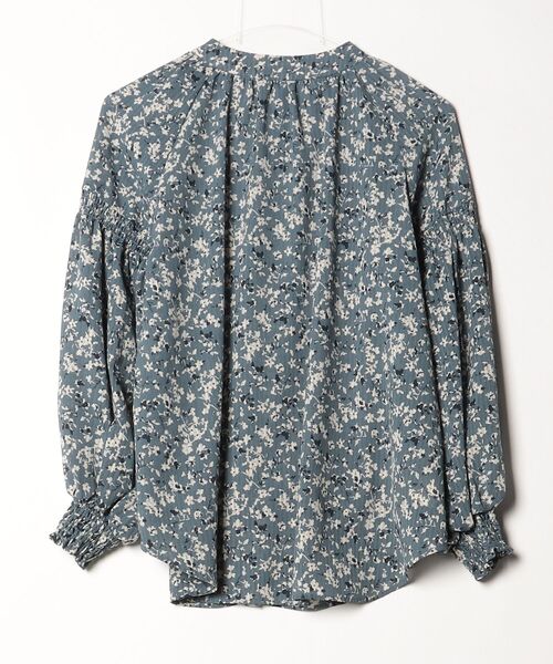 「BEAMS HEART」 花柄長袖ブラウス - ブルー レディース_画像2