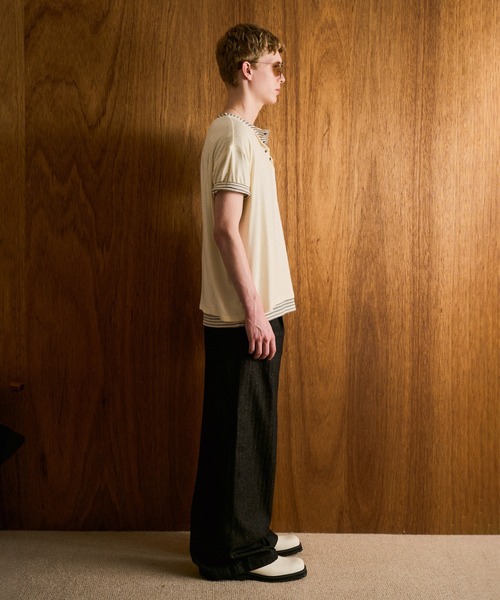 CAMPHOR WOOD ワイドパンツ ジーンズ LACEUP SAILOR HERRINGBONE DENIM
