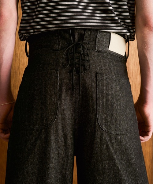 CAMPHOR WOOD ワイドパンツ ジーンズ LACEUP SAILOR HERRINGBONE DENIM