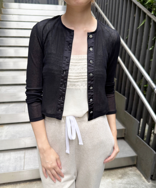 【25SS 完売 】EDIT. FOR LULUフロントサテンカーディガン EDIT. FOR LULU（エディットフォールル） カーディガン NEW フロント