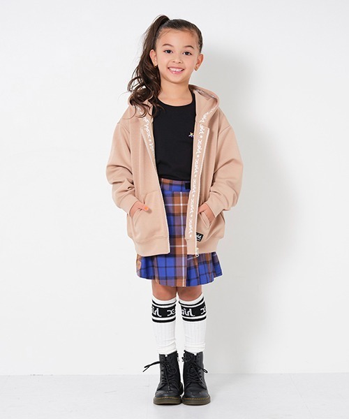 「X-girl Stages」 「KIDS」ジップアップパーカー 100cm ブラック キッズ_画像6