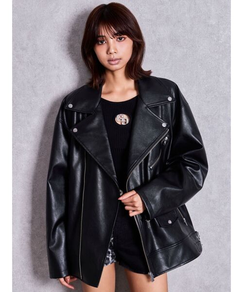 GYDA ライダースジャケット GYDA（ジェイダ） レザージャケット ライダース フェイクレザーBIG