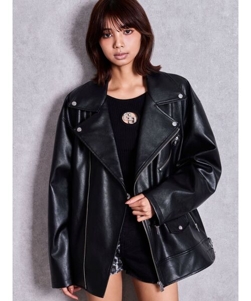 GYDA - GYDA♡BIGライダース GYDA（ジェイダ） レザージャケット ライダース フェイクレザーBIG