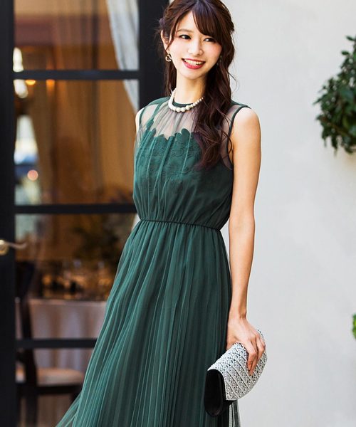 niana（ニアナ） ドレス レース＆チュールプリーツ切り替え結婚式