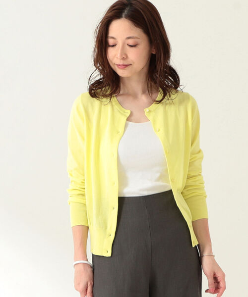 送料無料 カーディガン Demi Luxe Beams コットン クルーネック カーディガン 格安 Test Saffronfix Com