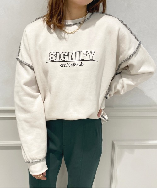 ぱち。 マージュールボリュームスエットトップス apres jour（アプレジュール） スウェット ステッチデザインスウェット