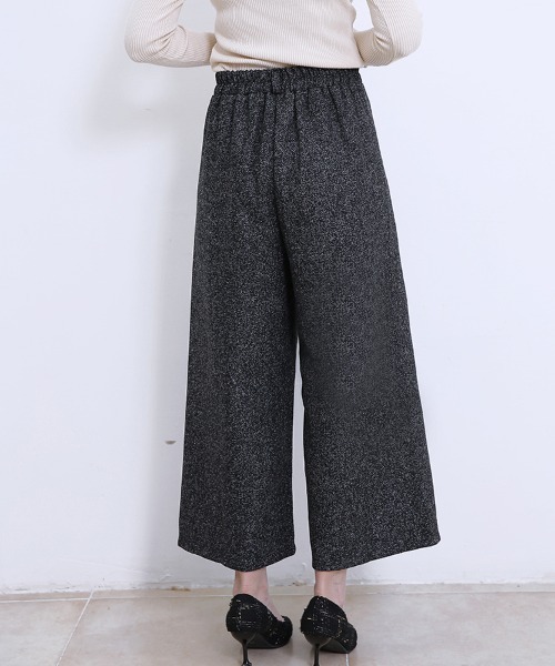 パンツ ハイウエスト ワイドパンツ フロントボタン レディース