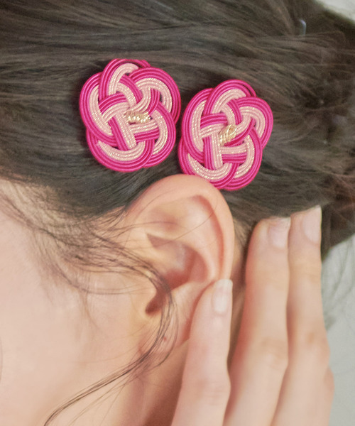 梅結び水引きバレッタ2本セット レディース | Dita